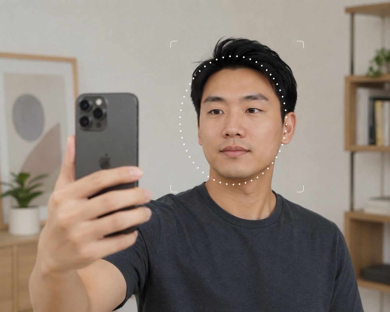 Customer completing a selfie liveness check on their phone